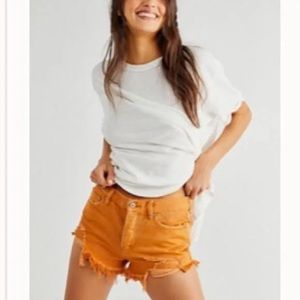 We the free jean shorts burnt orange